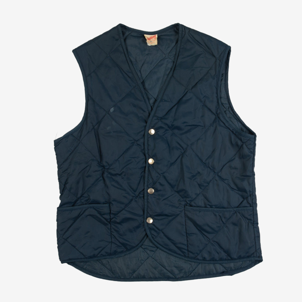 MEN'S VINTAGE 1980S QUILTED PUFFER GILET VEST JACKET - MEDIUM