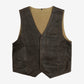 MEN'S VINTAGE 1990S LEATHER VEST JACKET - MEDIUM