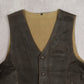 MEN'S VINTAGE 1990S LEATHER VEST JACKET - MEDIUM
