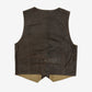 MEN'S VINTAGE 1990S LEATHER VEST JACKET - MEDIUM