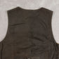 MEN'S VINTAGE 1990S LEATHER VEST JACKET - MEDIUM