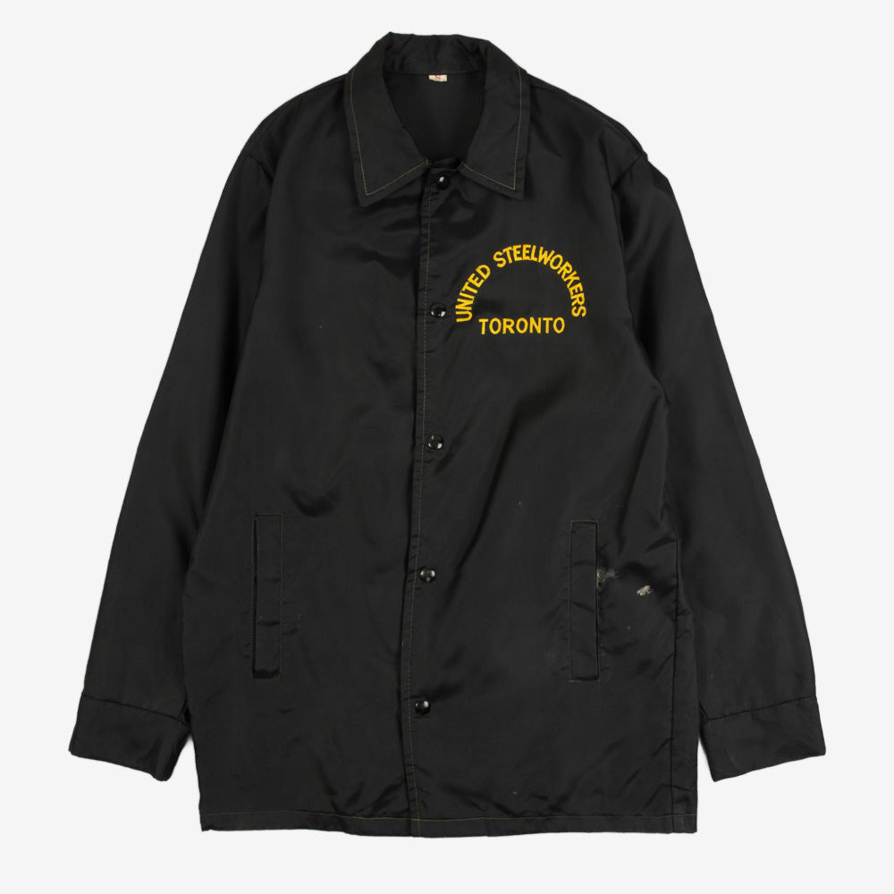 MEN'S VINTAGE 1980S UNITED STEEL WORKERS TORONTO COACH JACKET - SMALL