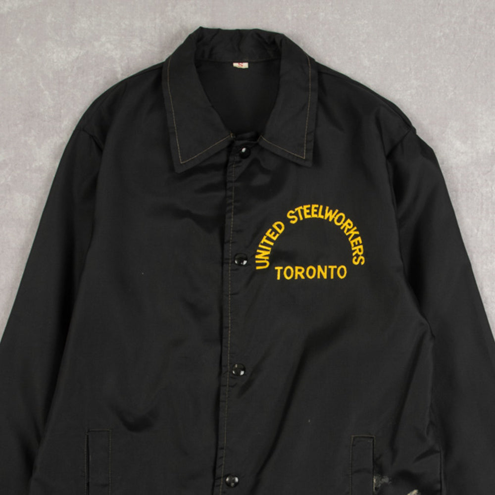 MEN'S VINTAGE 1980S UNITED STEEL WORKERS TORONTO COACH JACKET - SMALL