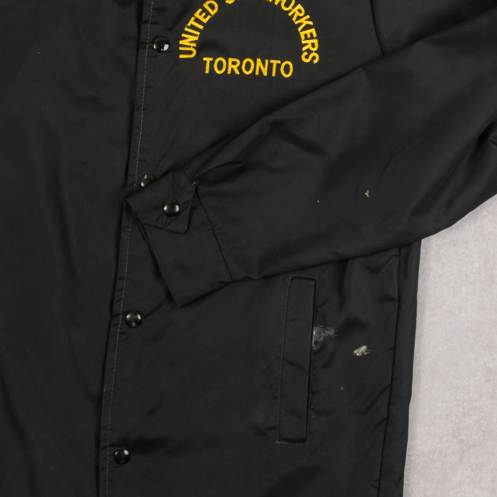 MEN'S VINTAGE 1980S UNITED STEEL WORKERS TORONTO COACH JACKET - SMALL