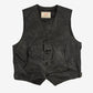 MEN'S VINTAGE LEATHER GILET JACKET - MEDIUM