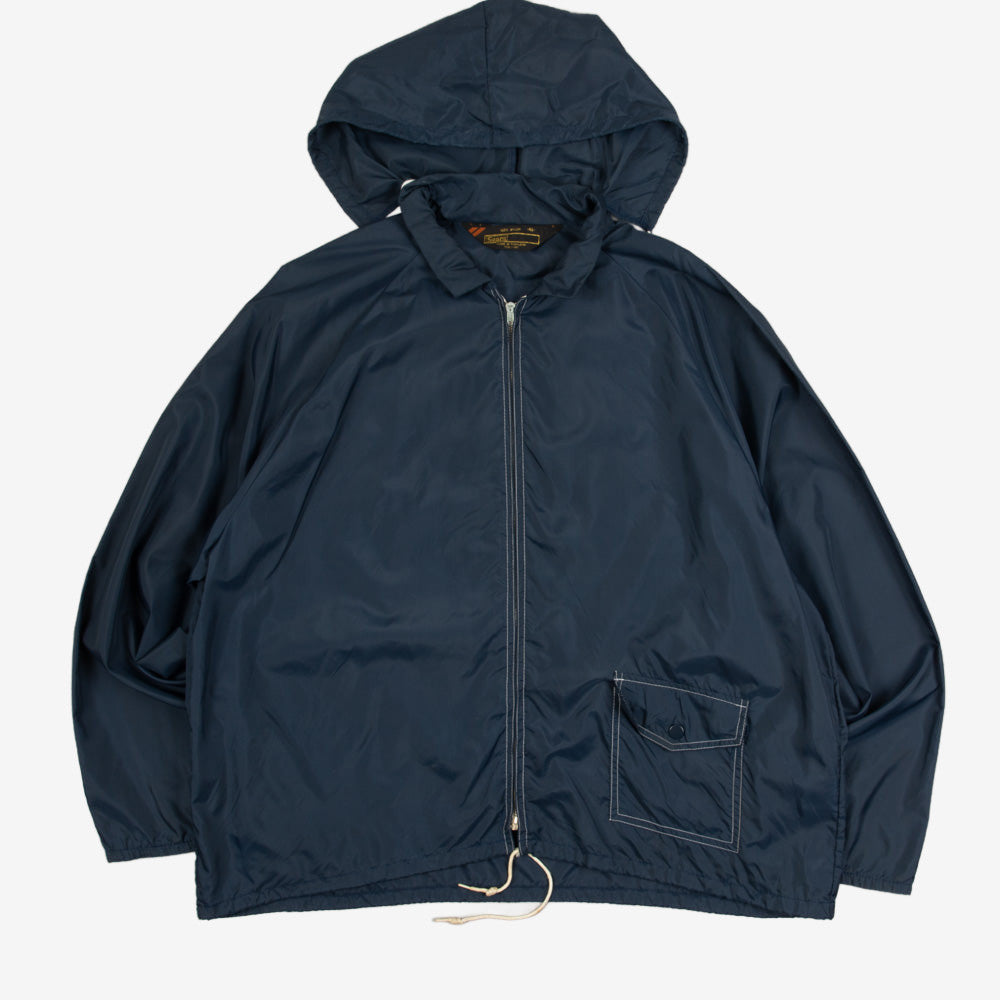 MEN'S VINTAGE 1990S SEARS LIGHTWEIGHT HOODED RAIN JACKET - X-LARGE