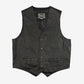 MEN'S VINTAGE 1990S LEATHER GILET JACKET - X-LARGE