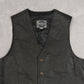 MEN'S VINTAGE 1990S LEATHER GILET JACKET - X-LARGE