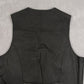 MEN'S VINTAGE 1990S LEATHER GILET JACKET - X-LARGE