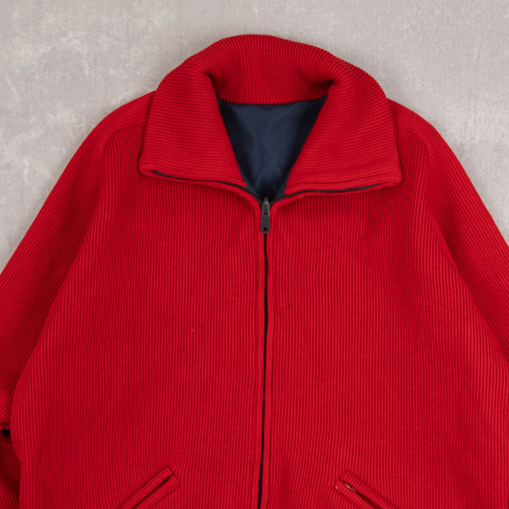 MEN'S VINTAGE 1970S LASLEY KNITTING RIBBED JACKET - MEDIUM