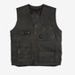 MEN'S VINTAGE 1990S LEATHER UTILITY GILET JACKET - MEDIUM
