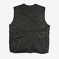 MEN'S VINTAGE 1990S LEATHER UTILITY GILET JACKET - MEDIUM