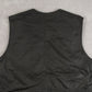 MEN'S VINTAGE 1990S LEATHER UTILITY GILET JACKET - MEDIUM