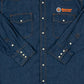 MEN'S VINTAGE 1990S DENIM INDUSTRIAL SHIRT - X-LARGE