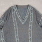 MEN'S VINTAGE 1990S STRUCTURED KNITTED JUMPER - LARGE