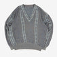 MEN'S VINTAGE 1990S STRUCTURED KNITTED JUMPER - LARGE