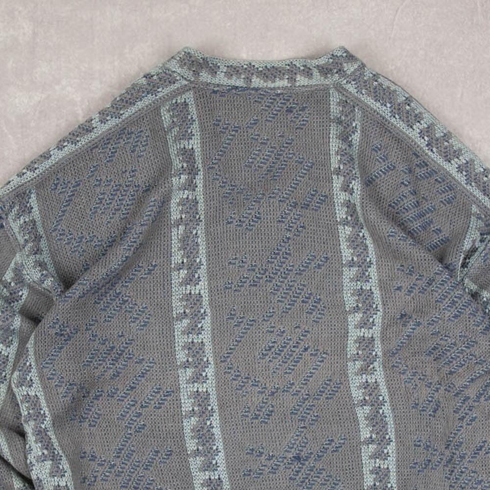 MEN'S VINTAGE 1990S STRUCTURED KNITTED JUMPER - LARGE