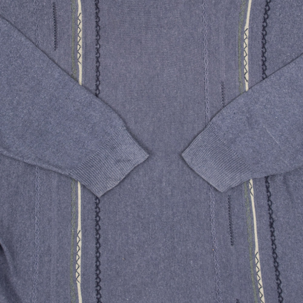 MEN'S VINTAGE 1990S STRUCTURED KNITTED JUMPER - X-LARGE