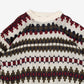 MEN'S VINTAGE 1990S PATTERNED KNITTED JUMPER - MEDIUM