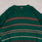 MEN'S VINTAGE 1990S PATTERNED KNITTED JUMPER - X-LARGE