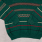 MEN'S VINTAGE 1990S PATTERNED KNITTED JUMPER - X-LARGE