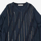 MEN'S VINTAGE 1990S PATTERNED KNITTED JUMPER - LARGE