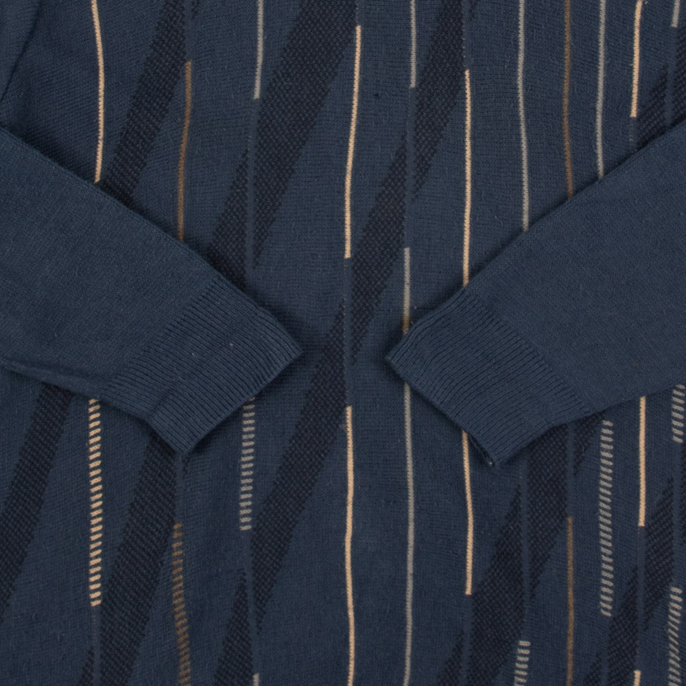 MEN'S VINTAGE 1990S PATTERNED KNITTED JUMPER - LARGE