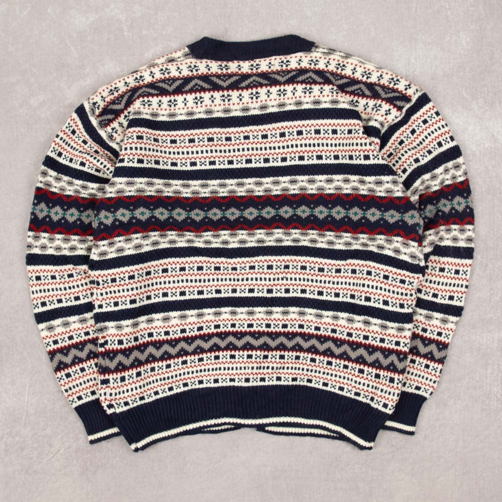 MEN'S VINTAGE 1990S STRUCTURED KNITTED CARDIGAN - MEDIUM