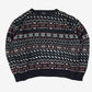 MEN'S VINTAGE 1990S PATTERNED KNITTED JUMPER - MEDIUM