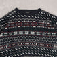 MEN'S VINTAGE 1990S PATTERNED KNITTED JUMPER - MEDIUM
