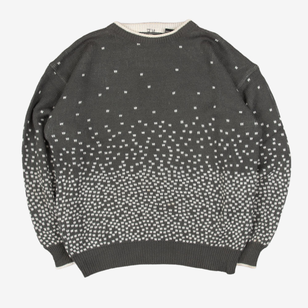 MEN'S VINTAGE 1990S PATTERNED KNITTED JUMPER - MEDIUM