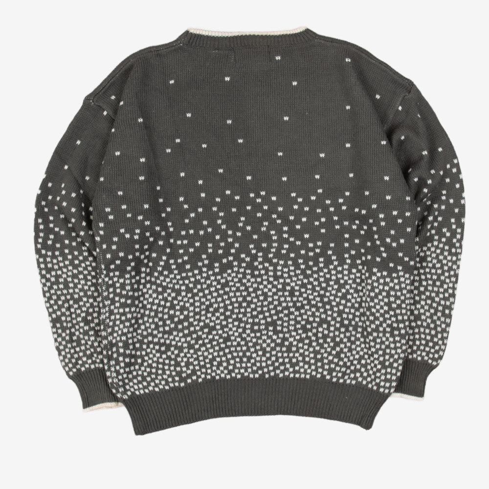 MEN'S VINTAGE 1990S PATTERNED KNITTED JUMPER - MEDIUM