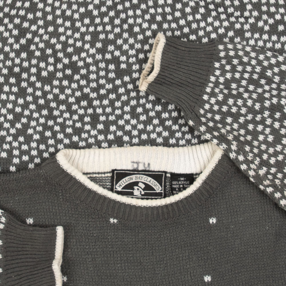 MEN'S VINTAGE 1990S PATTERNED KNITTED JUMPER - MEDIUM