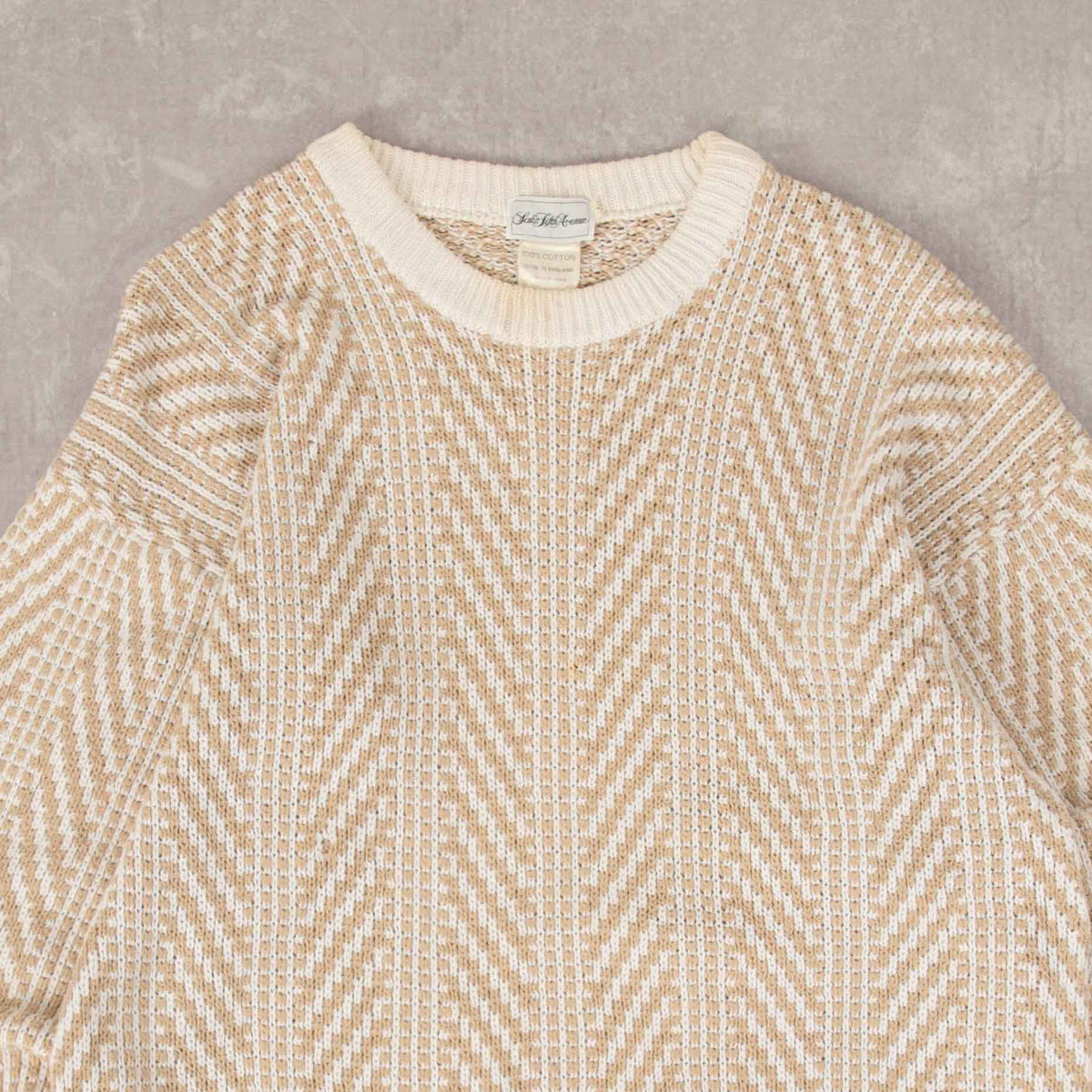 WOMEN'S VINTAGE 1970S SAKS FIFTH AVENUE STRUCTURED KNITTED JUMPER - LARGE
