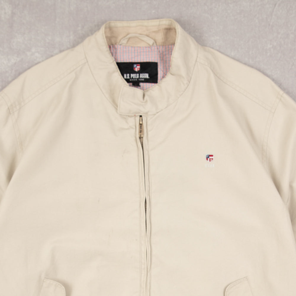 MEN'S VINTAGE 1990S U.S POLO ASSN. FULL ZIP BOMBER JACKET - LARGE