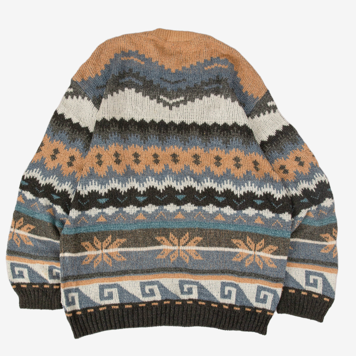 WOMEN'S VINTAGE 1990S PATTERNED KNITTED JUMPER - LARGE
