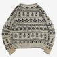 MEN'S VINTAGE 1990S PATTERNED KNITTED JUMPER - LARGE