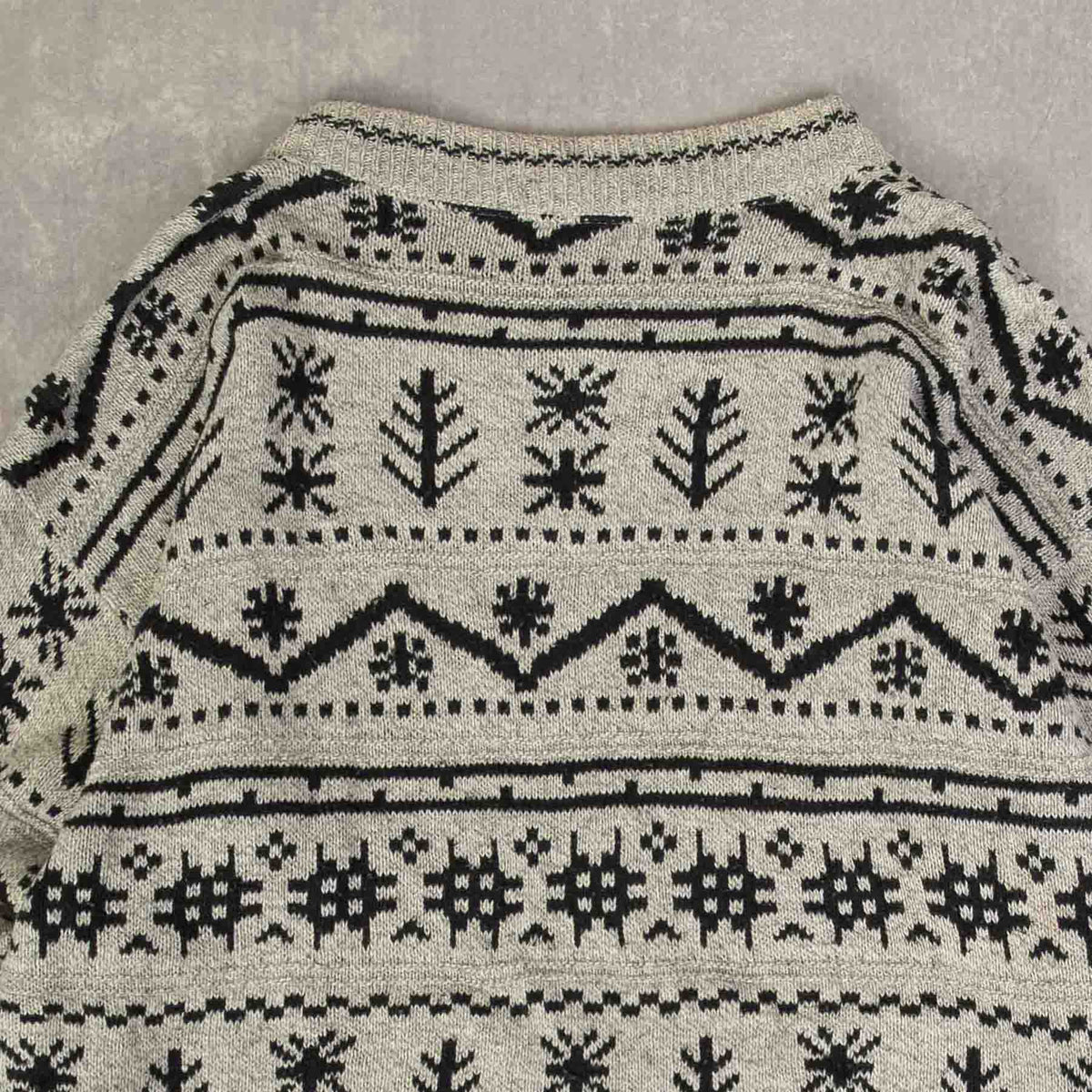 MEN'S VINTAGE 1990S PATTERNED KNITTED JUMPER - LARGE