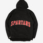 MEN'S VINTAGE 1980S SPARTANS HOODED BOMBER JACKET - SMALL