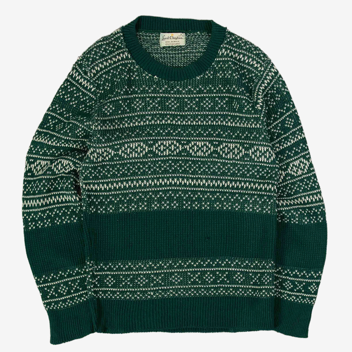 WOMEN'S VINTAGE 1960S PATTERNED KNITTED JUMPER - SMALL