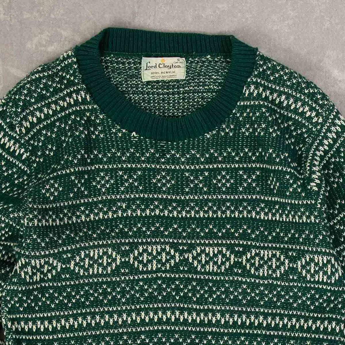 WOMEN'S VINTAGE 1960S PATTERNED KNITTED JUMPER - SMALL