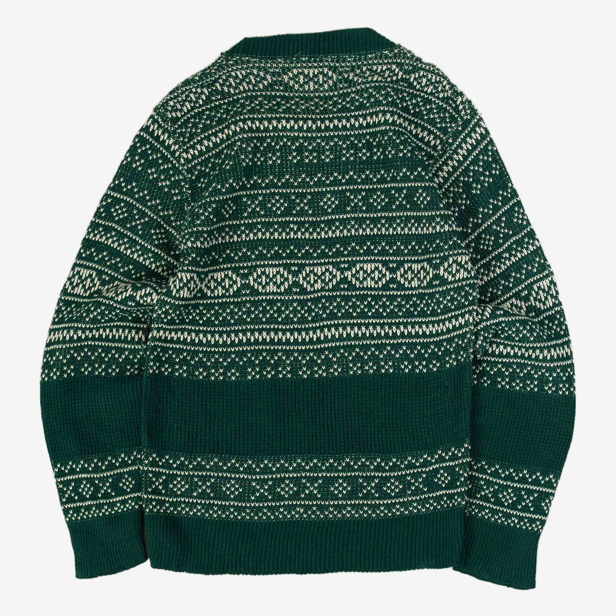 WOMEN'S VINTAGE 1960S PATTERNED KNITTED JUMPER - SMALL