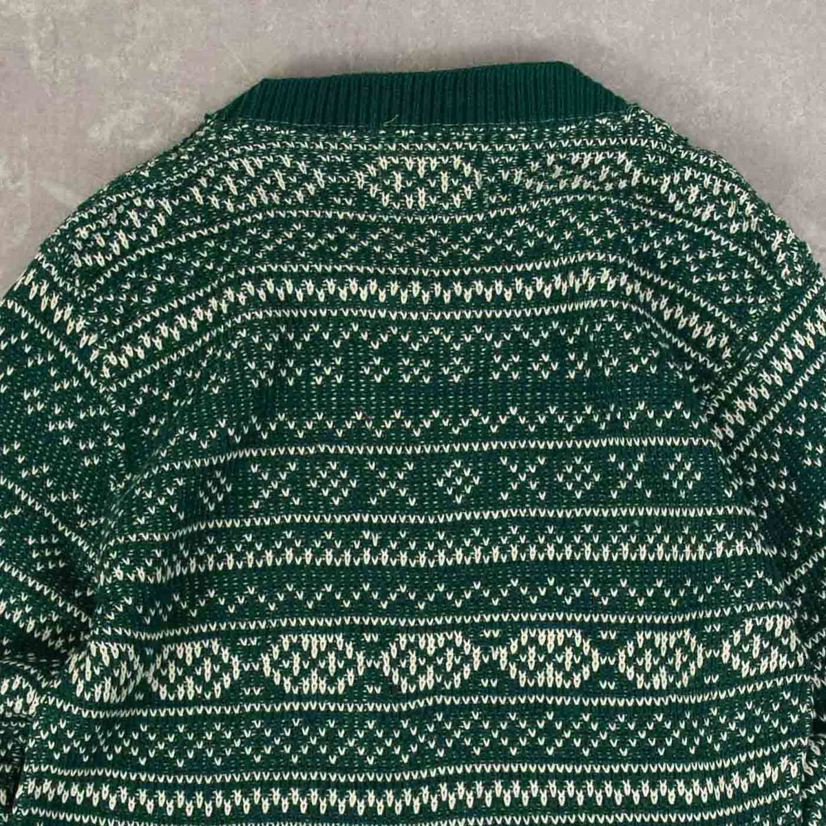 WOMEN'S VINTAGE 1960S PATTERNED KNITTED JUMPER - SMALL