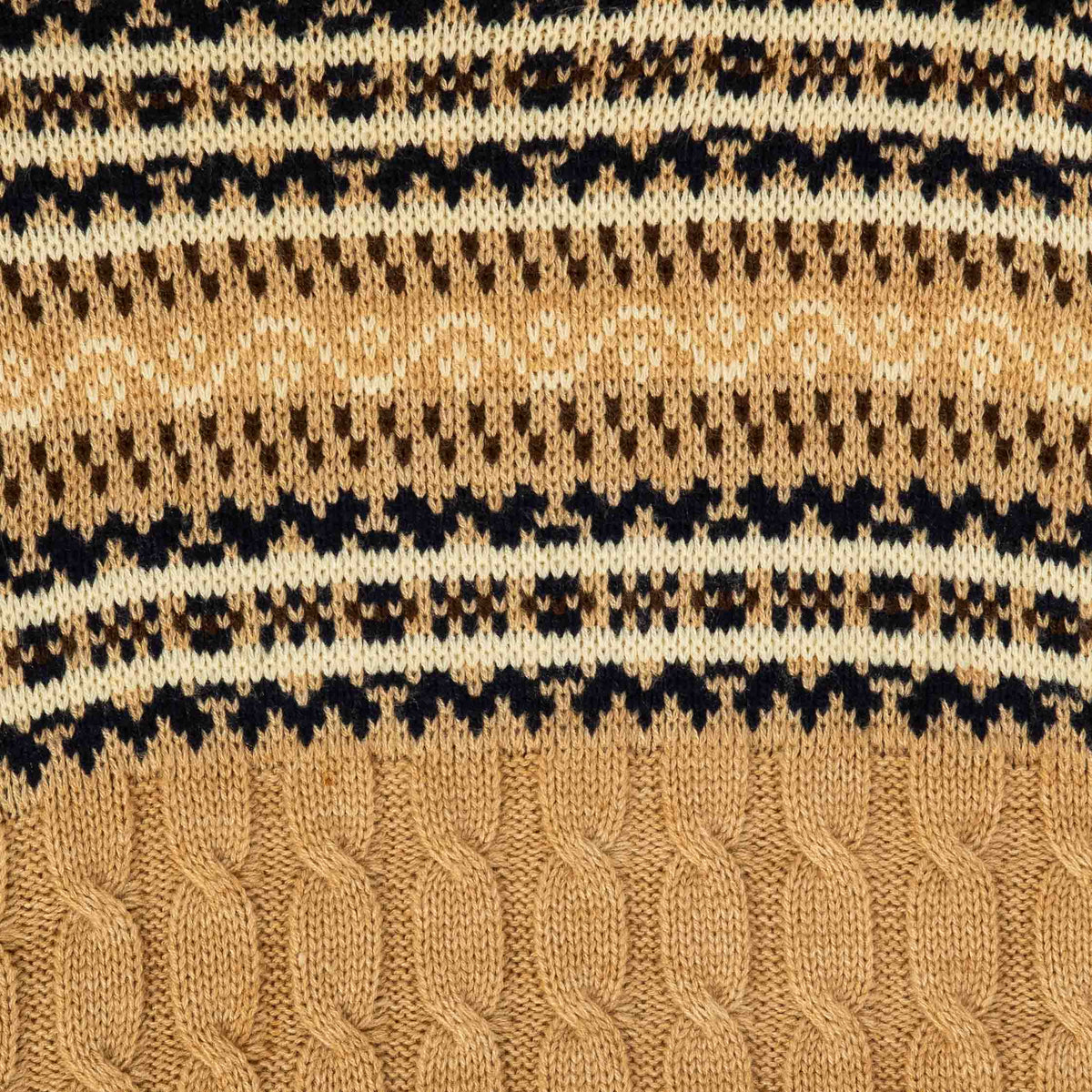 WOMEN'S VINTAGE 1980S FAIR ISLE CABLE KNITTED JUMPER - MEDIUM
