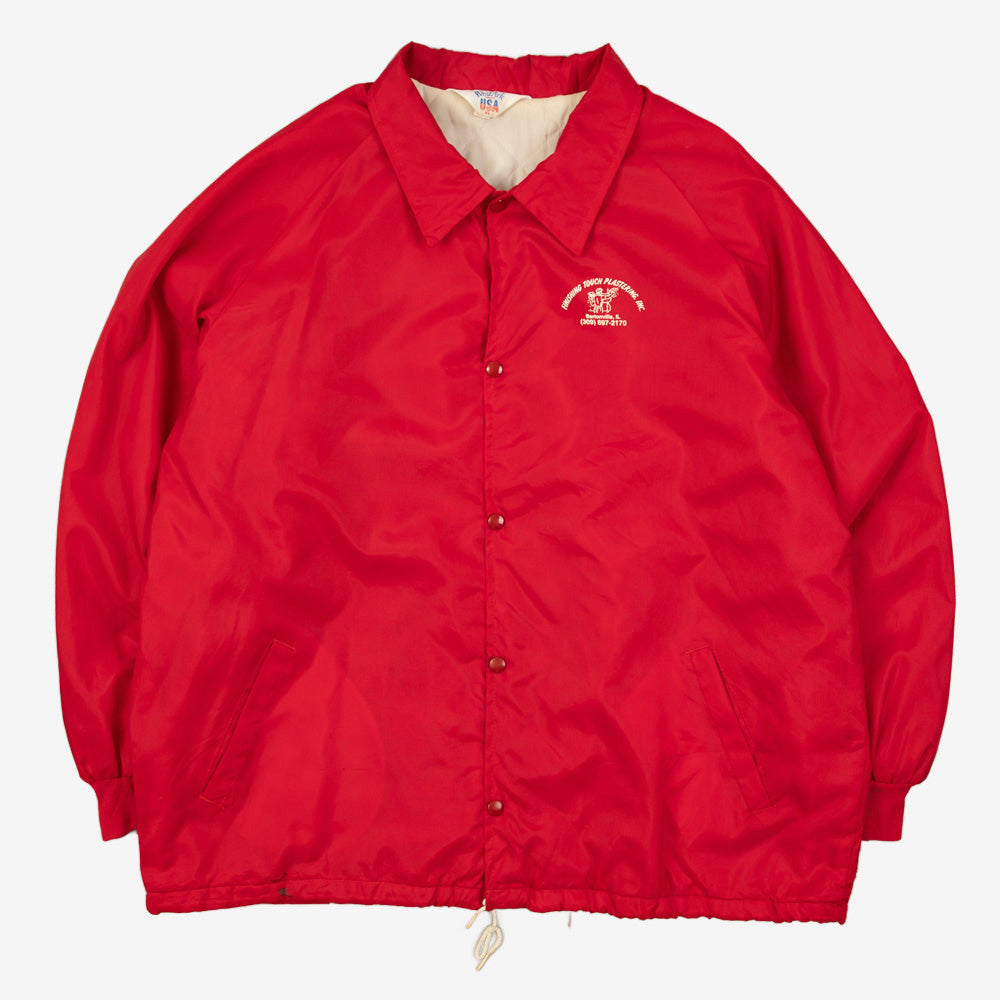 MEN'S VINTAGE 1980S FINISHING TOUCH PLASTERING COACH JACKET - X-LARGE
