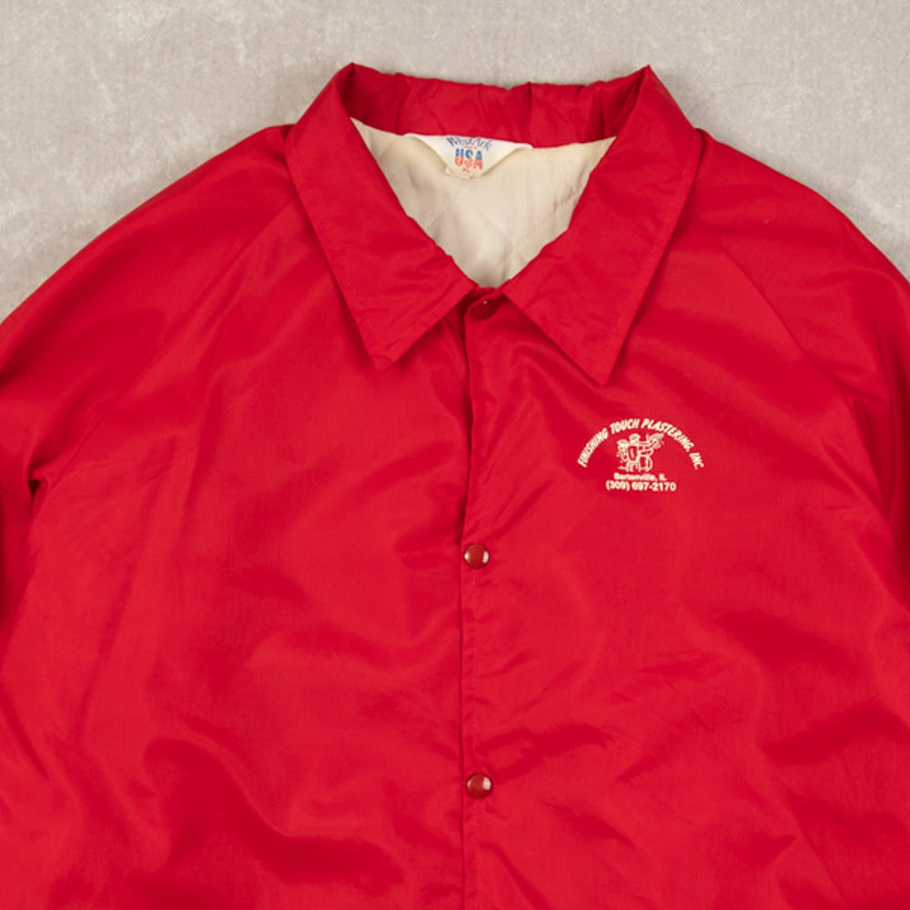 MEN'S VINTAGE 1980S FINISHING TOUCH PLASTERING COACH JACKET - X-LARGE