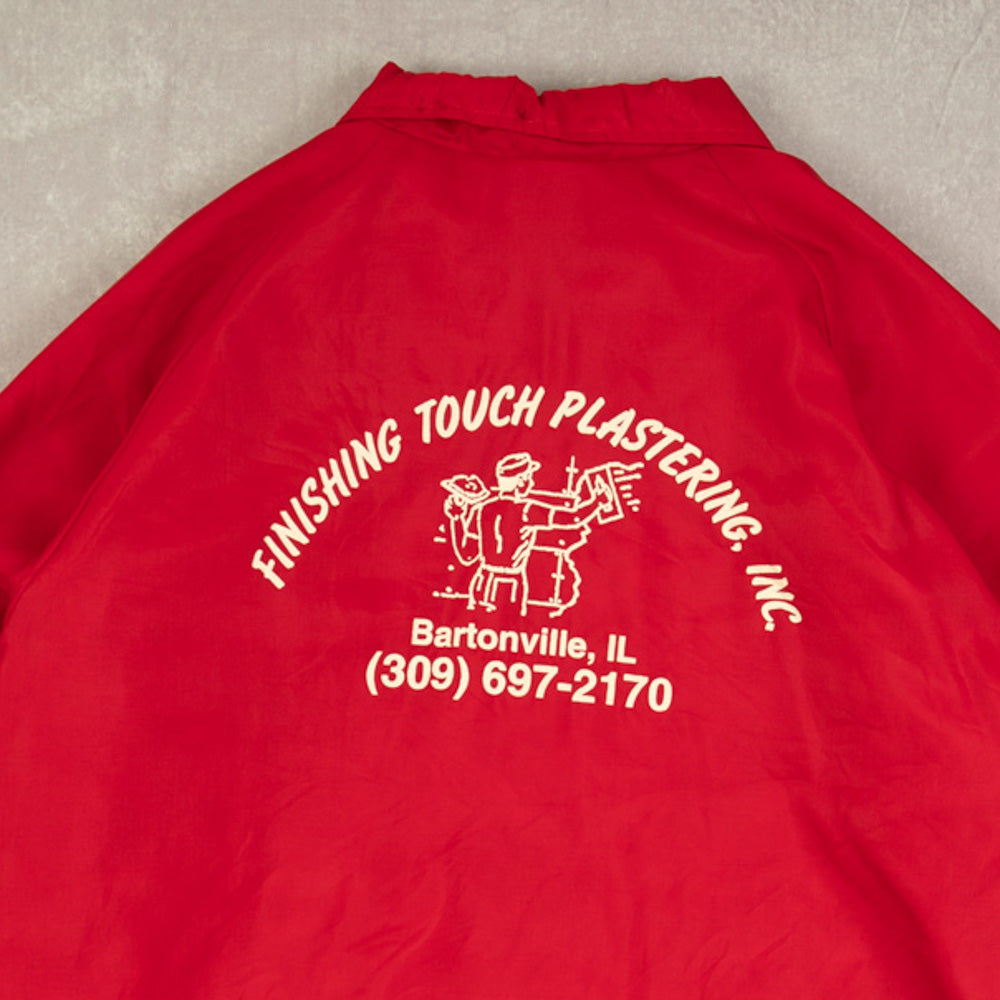 MEN'S VINTAGE 1980S FINISHING TOUCH PLASTERING COACH JACKET - X-LARGE