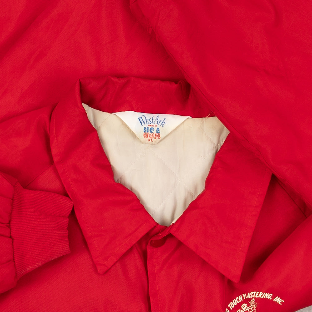 MEN'S VINTAGE 1980S FINISHING TOUCH PLASTERING COACH JACKET - X-LARGE