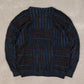 MEN'S VINTAGE 1980S STRUCTURED PATTERNED KNITTED JUMPER - LARGE