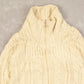 MEN'S VINTAGE 1990S FULL ZIP ARAN KNITTED CARDIGAN - SMALL